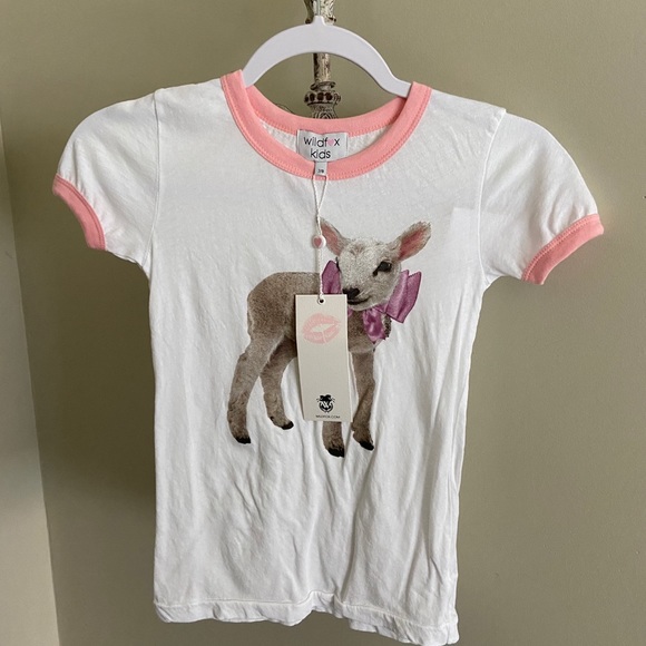 Wildfox Other - ❌SOLD❌NWT Wildfox Lamb Ringer Tee Girls 7/8 Top